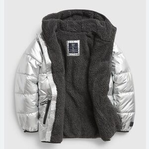 GAP Shiny Silver Kids Puffer Jacket